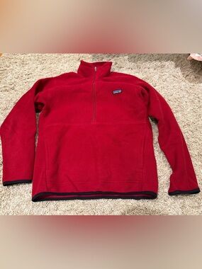 Patagonia Synchilla Men's Red Half-Zip Fleece Pullover vintage size Large
